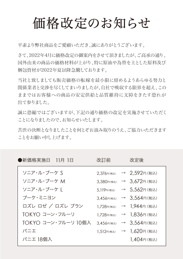 価格改定